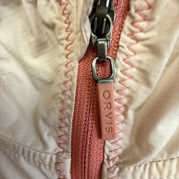 Orvis Women's Full Zip Jacket Hooded Windbreaker Medium Pink Outdoor - Picture 7 of 9